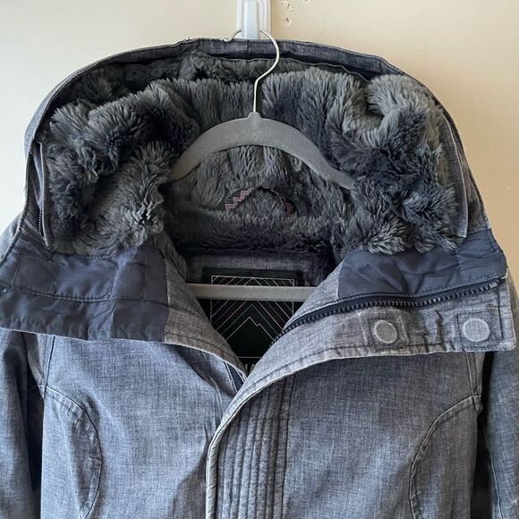 𝅺aritzia TNA blue long winter jacket coat parka XS - Picture 4 of 12